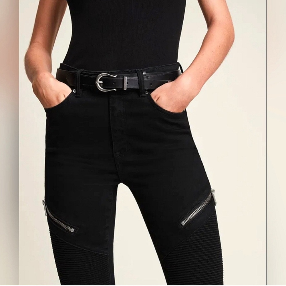 All Saints Black Dax Biker Jeans size 27 - Picture 4 of 13